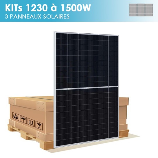 Kit complet prêt à poser 3 panneaux solaires