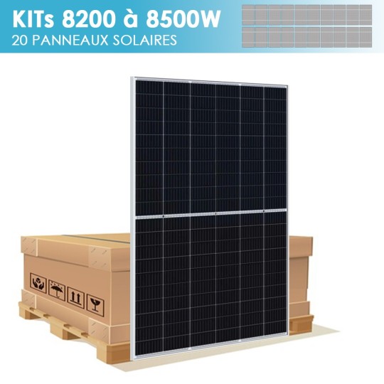 Kit prêt à poser 20 panneaux solaires 8500W
