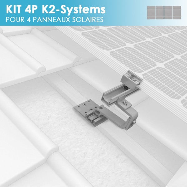 Module complet de fixation pour kit 4 panneaux solaires