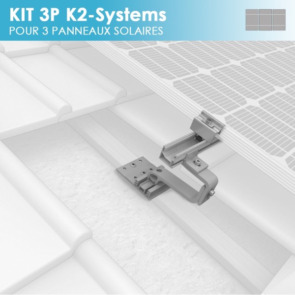 Kit pour 3 panneaux solaires de fixation sur toit