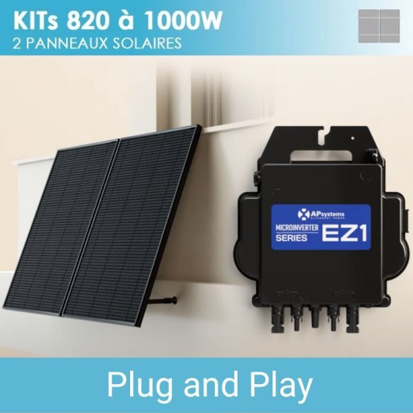 Kit 1000W 2 panneaux solaires plug and play avec micro-onduleur