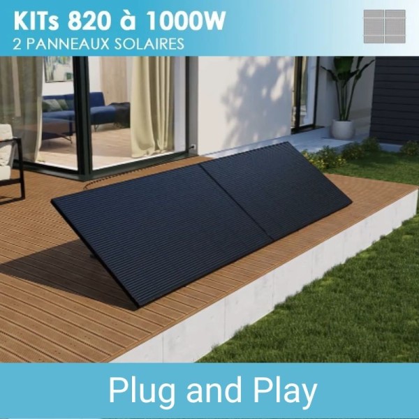 Kit 1000W 2 panneaux solaires plug and play avec micro-onduleur