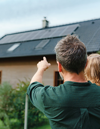 Panneau solaire sur maison résidentielle