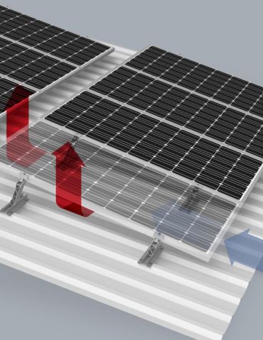 La ventilation des panneaux photovoltaïques est grandement améliorée grâce au système MiniRail/MiniFive.